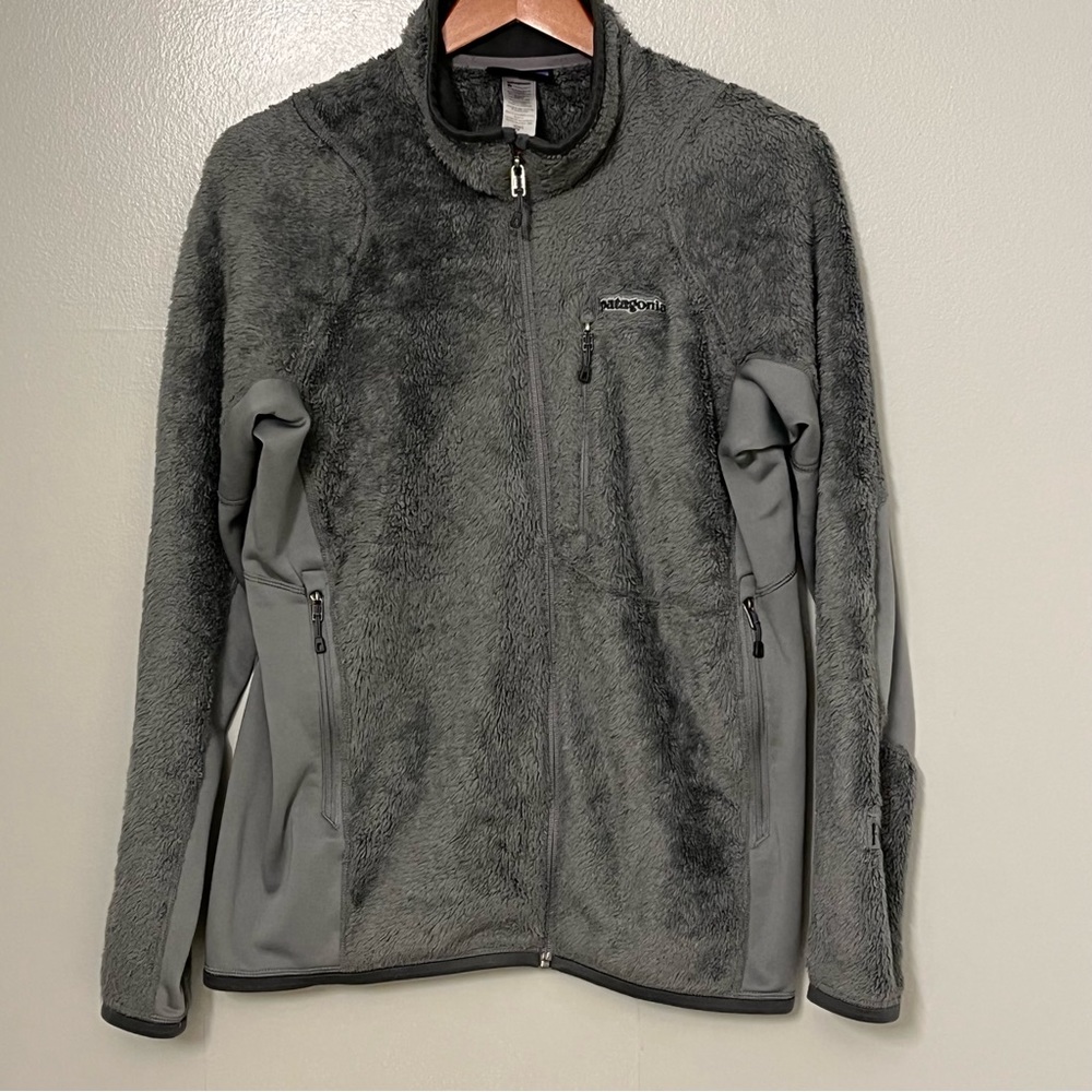 Patagonia Mens Long Sleeve Gray Polartec Thermal Fleece Full Zip Jacket M